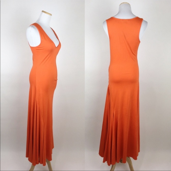 Ralph Lauren black label cotton orange maxi dress - Picture 2 of 3